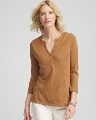 Cotton Slub Henley Shirt