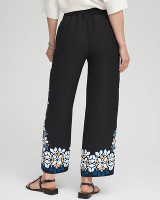 Placed Floral Print Soft Cropped Pants click to view larger image.