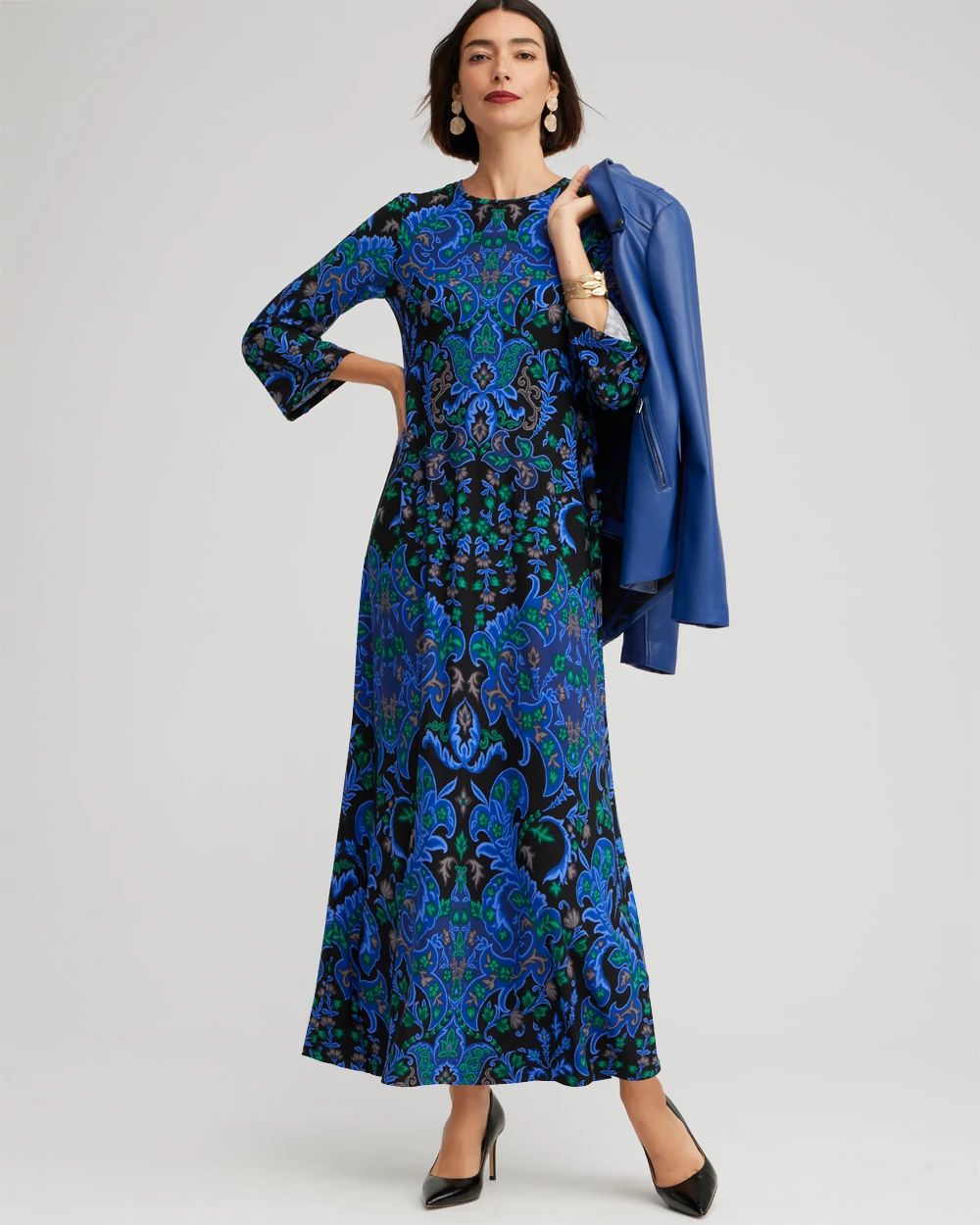 Medallion Flare Sleeve Maxi Dress