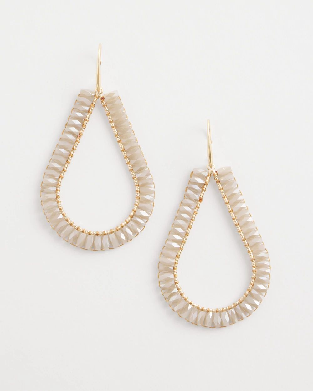 No Droop® Neutral Beaded Teardrop Earrings click to view larger image.