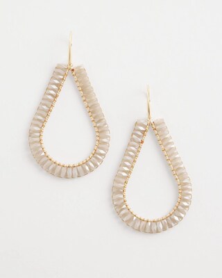 No Droop® Neutral Beaded Teardrop Earrings click to view larger image.