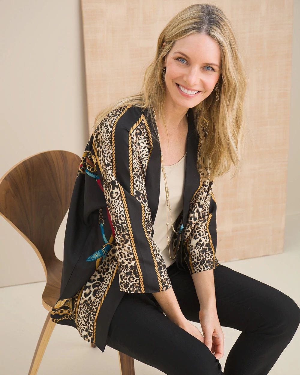 Animal-Print Kimono