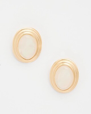 Neutral Cab Clip-On Earrings