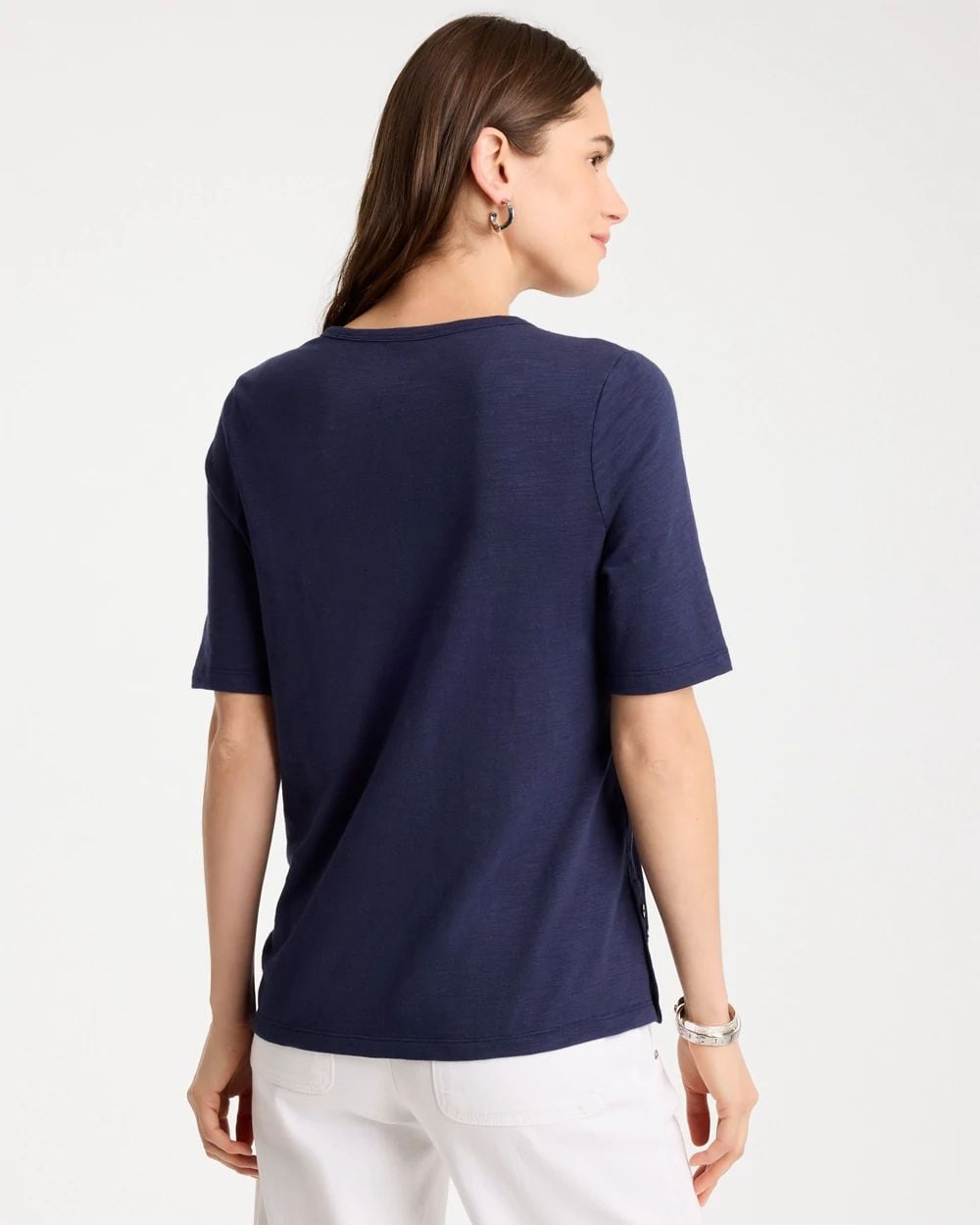 Slub Crewneck Button Tee click to view larger image.
