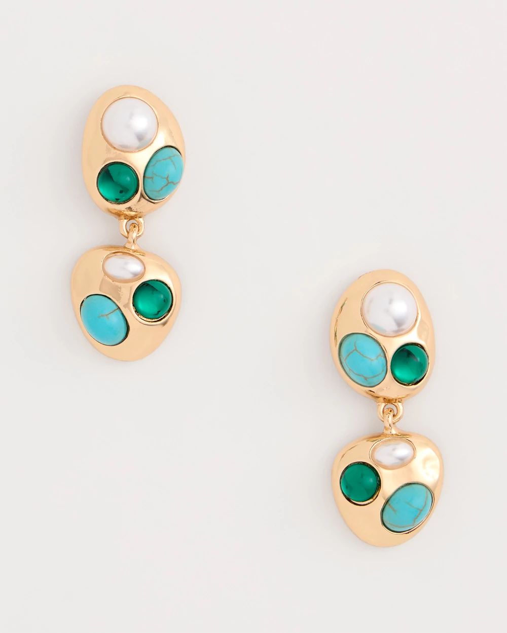 Blue Pearl Cab Drop Earrings