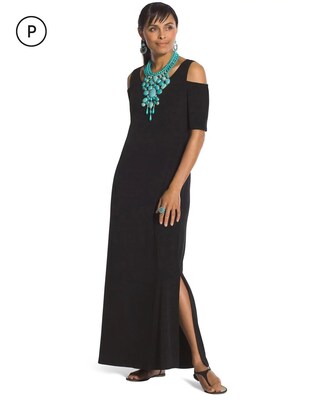 Petite Cold-Shoulder Maxi Dress