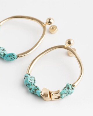 No Droop™ Turquoise Drop Hoops