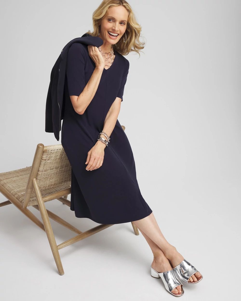 V-neck Midi Dress