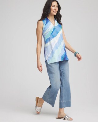 Ocean Pima Sleeveless V-Neck Tunic click to view larger image.