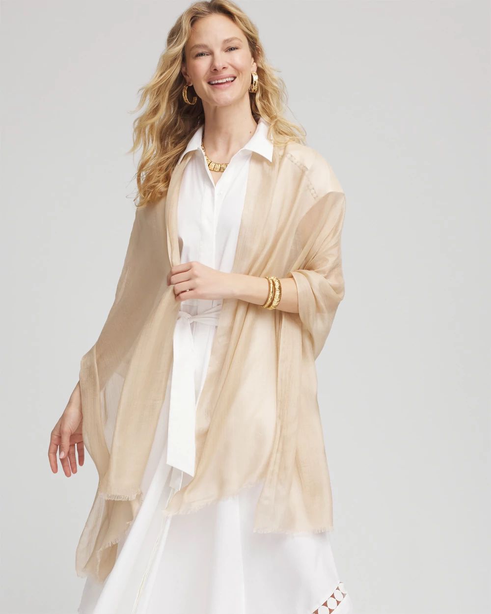 Lightweight Cashmere-Blend Wrap