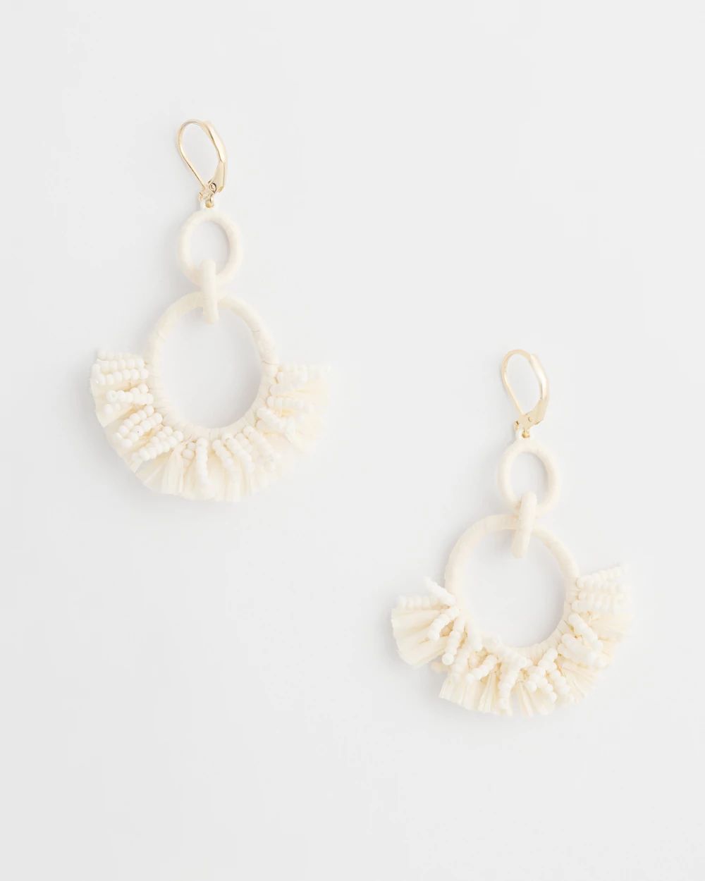 No Droop® White Raffia Wrap Earrings