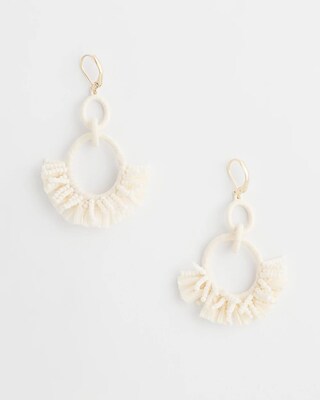 No Droop® White Raffia Wrap Earrings