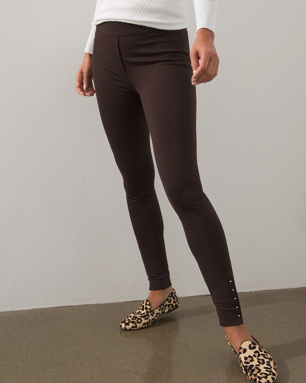 Ponte Rivet Ankle Leggings