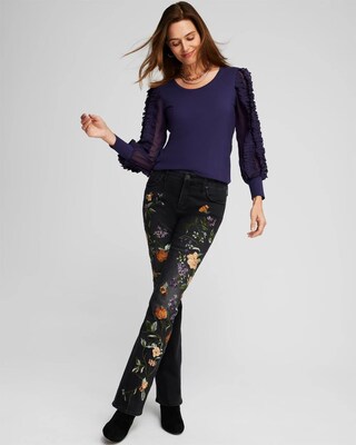 Chiffon Pleat Sleeve Tee