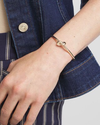 Gold Tone Knot Cuff Bracelet