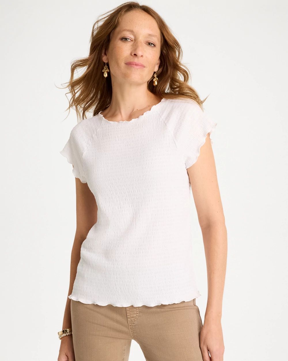 Textured Knit Lettuce Raglan Tee click to view larger image.