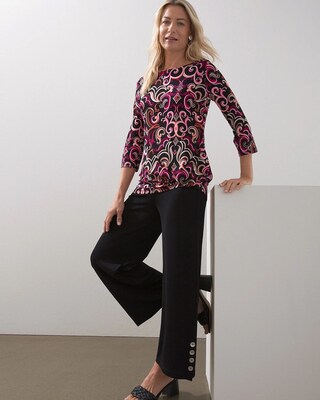 Travelers Scroll Print Top