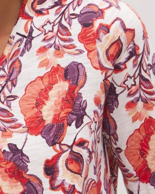 Floral Elbow Sleeve A-line Tee