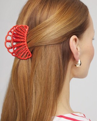 Red Raffia Hair Clip click to view larger image.