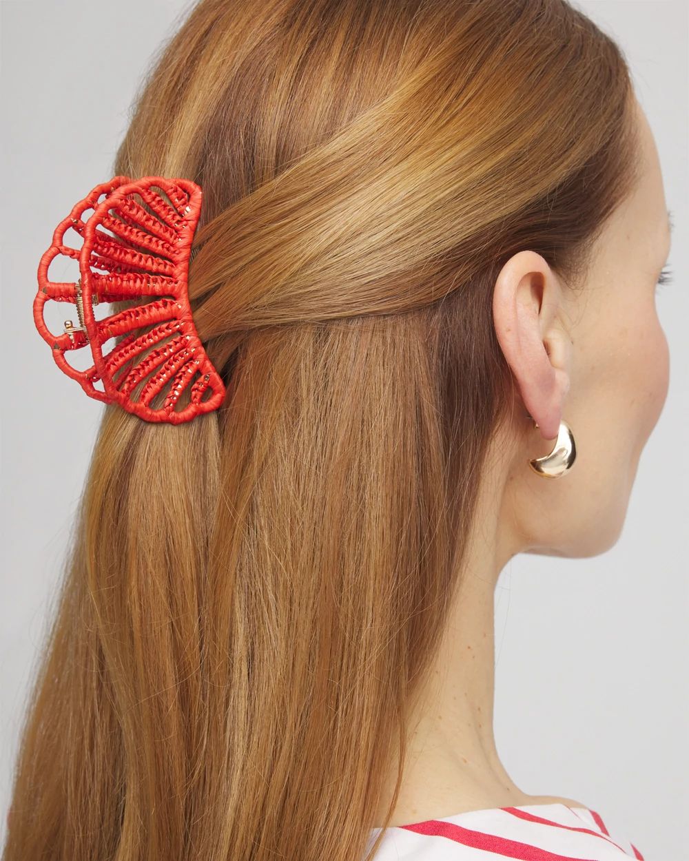 Red Raffia Hair Clip