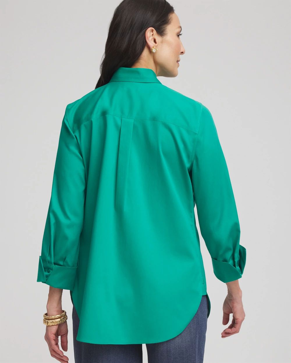 No Iron™ 3/4 Sleeve Stretch Shirt click to view larger image.