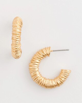 Crinkle Goldtone Hoop Earrings