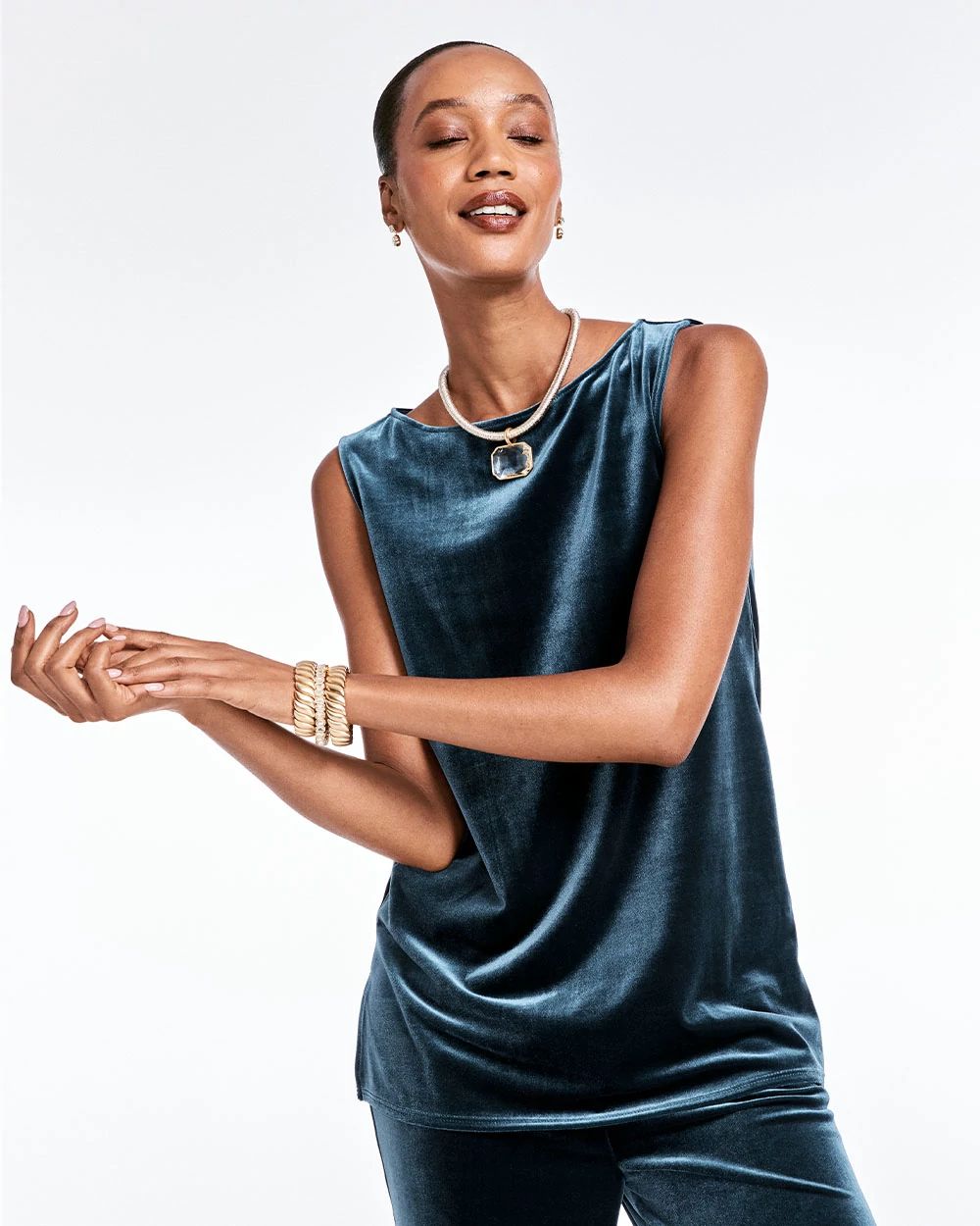 Travelers™ Velvet Side-Slit Tank