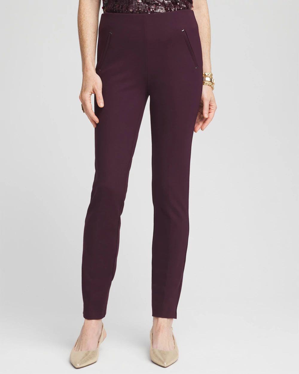 Juliet Ponte Trim Detail Ankle Pants