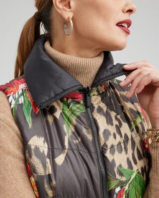 Animal Print Puffer Vest