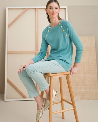 Pima Cotton Button-Trim Tunic