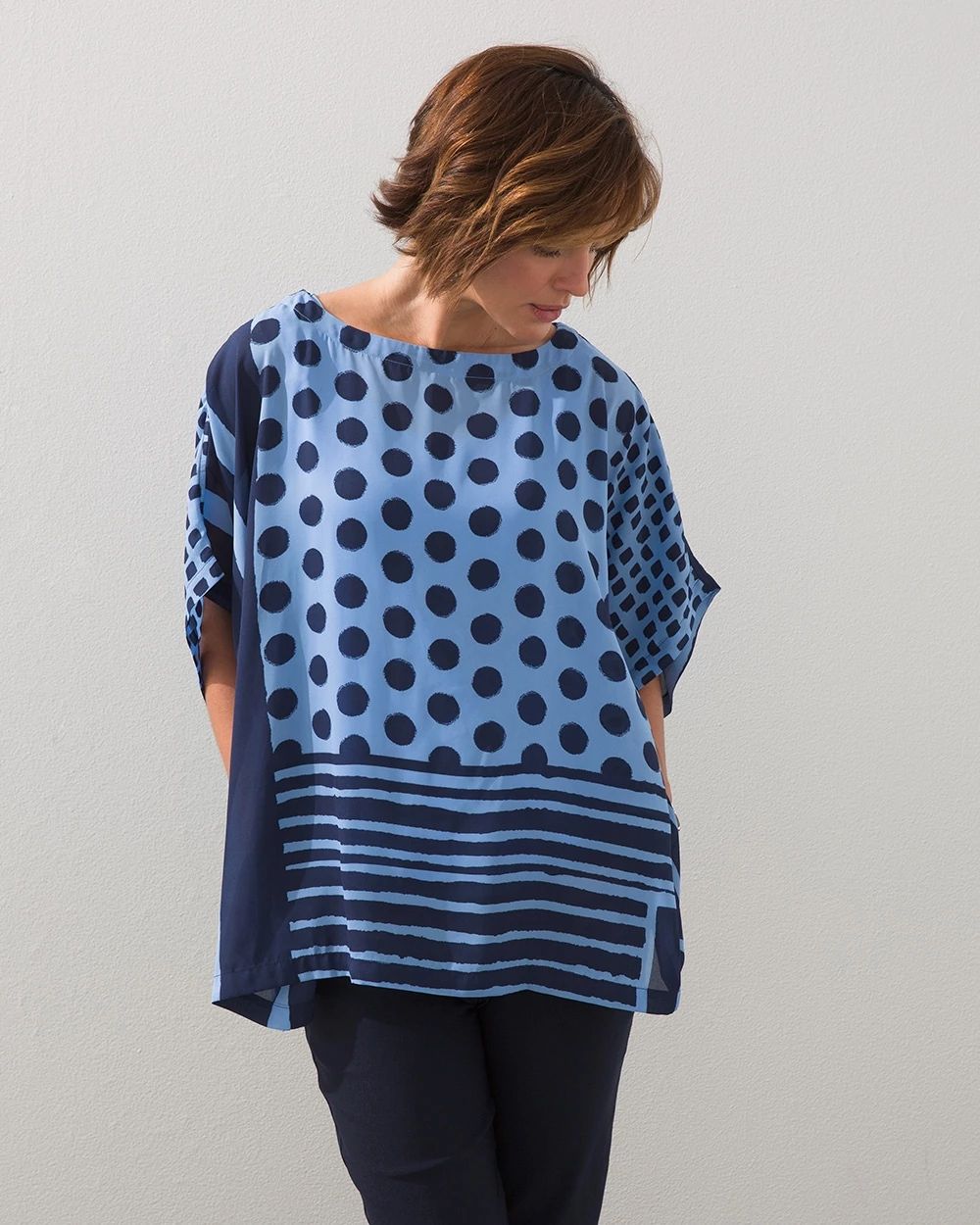 Mixed Dot Poncho