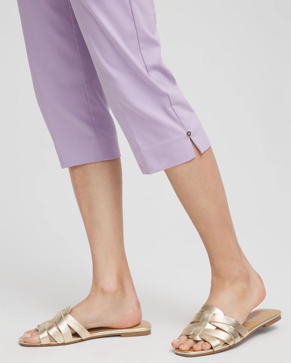 Brigitte™ Rivet Pull-On Capri Pants click to view larger image.