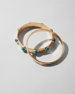 Howlite Bangle Bracelet Set