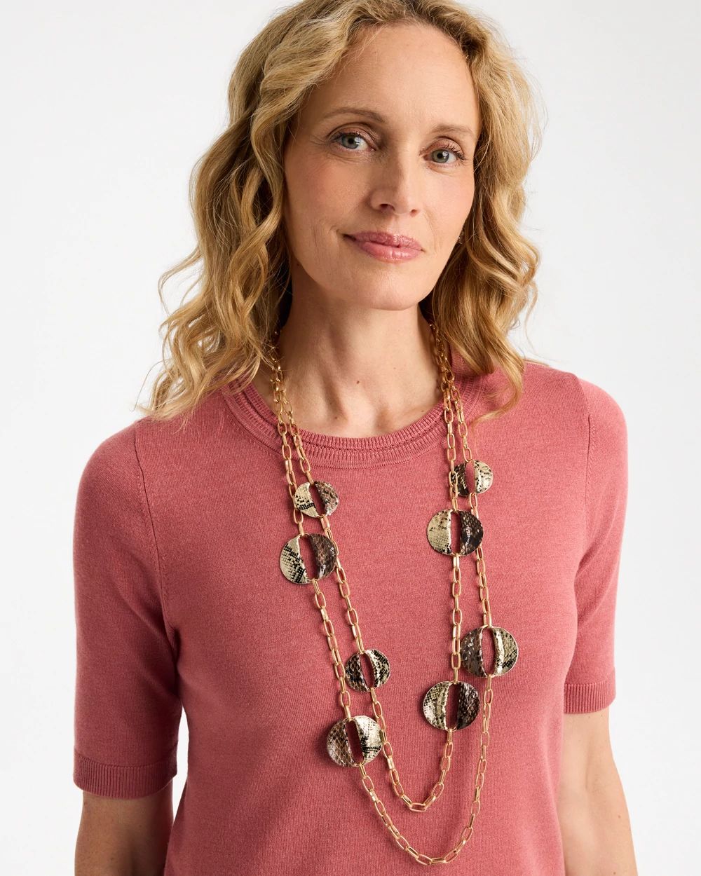 Long Multi-Strand Snake Necklace click to view larger image.