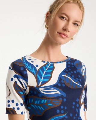 Forest Fusion Pima Elbow Sleeve Tee click to view larger image.