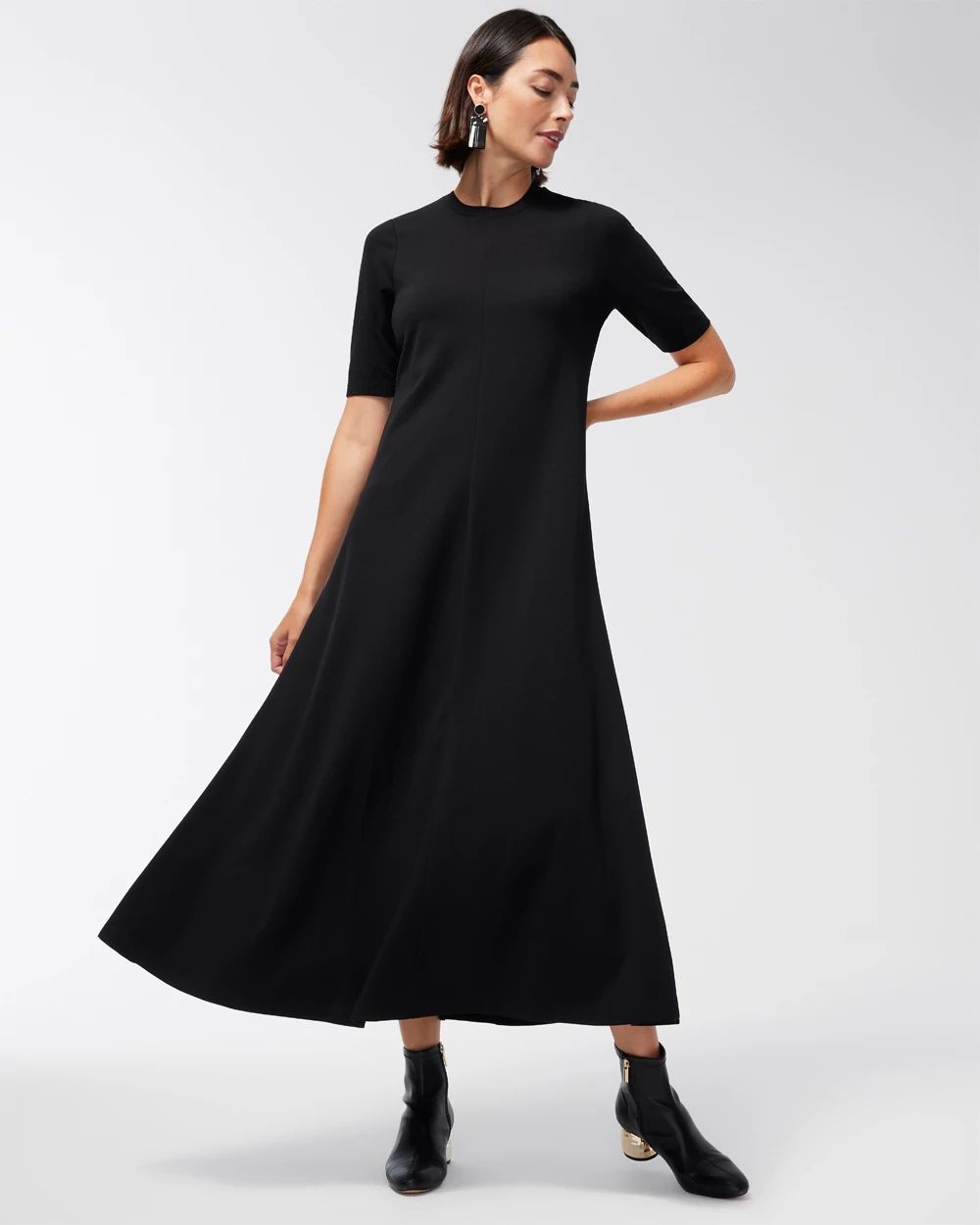 Ponte A-line Maxi Dress