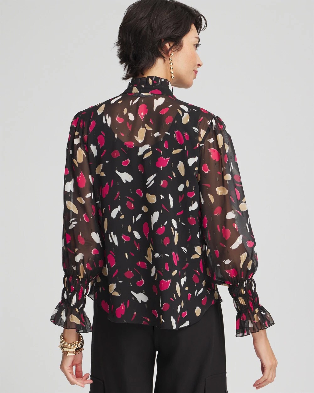 Chiffon Ruffle Collar Top