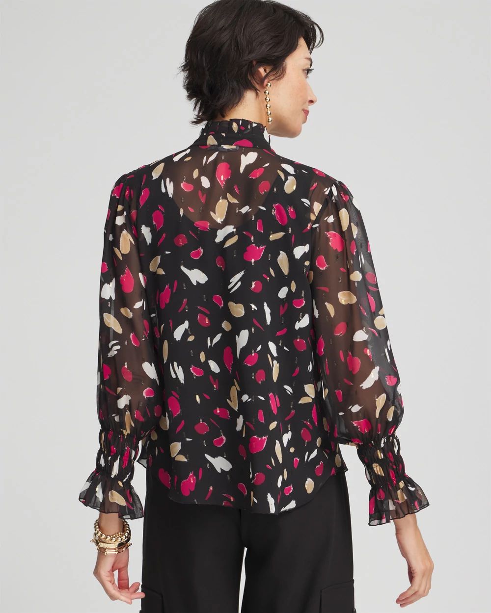 Chiffon Ruffle Collar Top