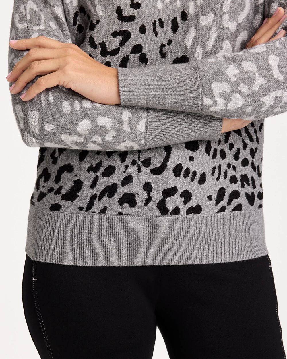 Ella Jacquard Animal Pullover Sweater click to view larger image.