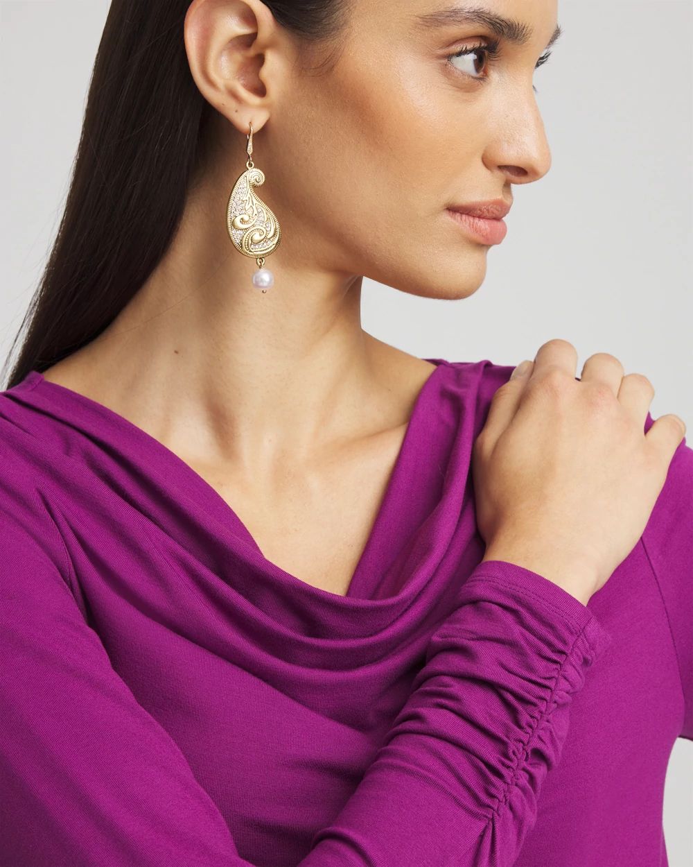 Cowl Neck Long Sleeve Tee