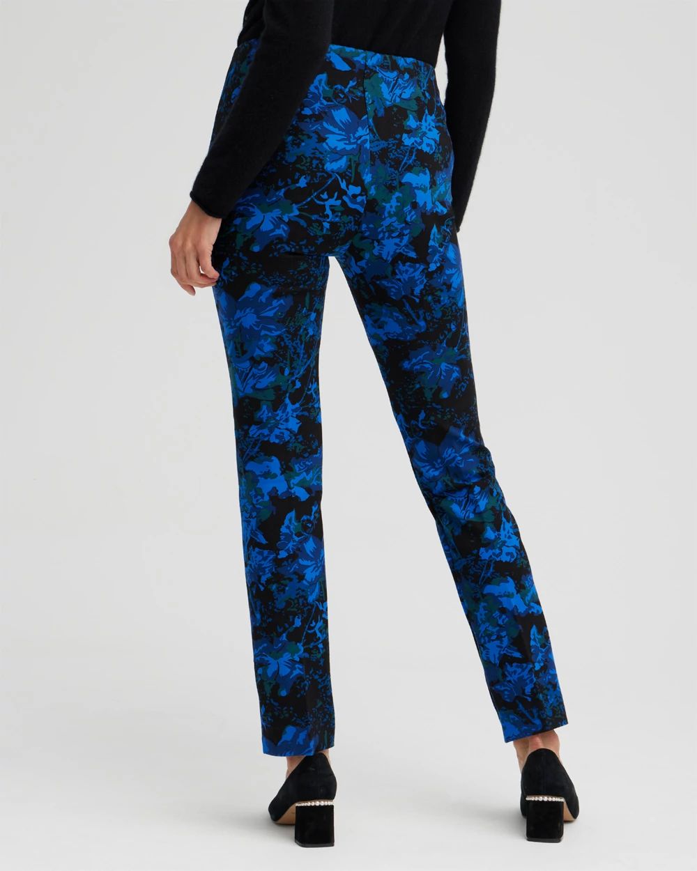 Juliet Floral Metallic Trim Ankle Pants