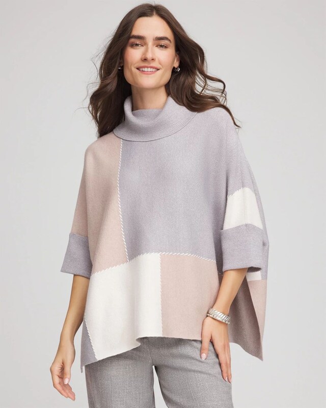 Quilted Chic Cowlneck Poncho - image 1