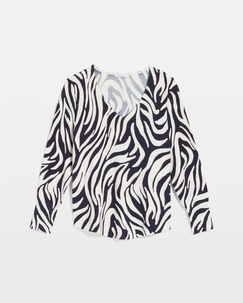 Ella Zebra V-Neck Pullover Sweater