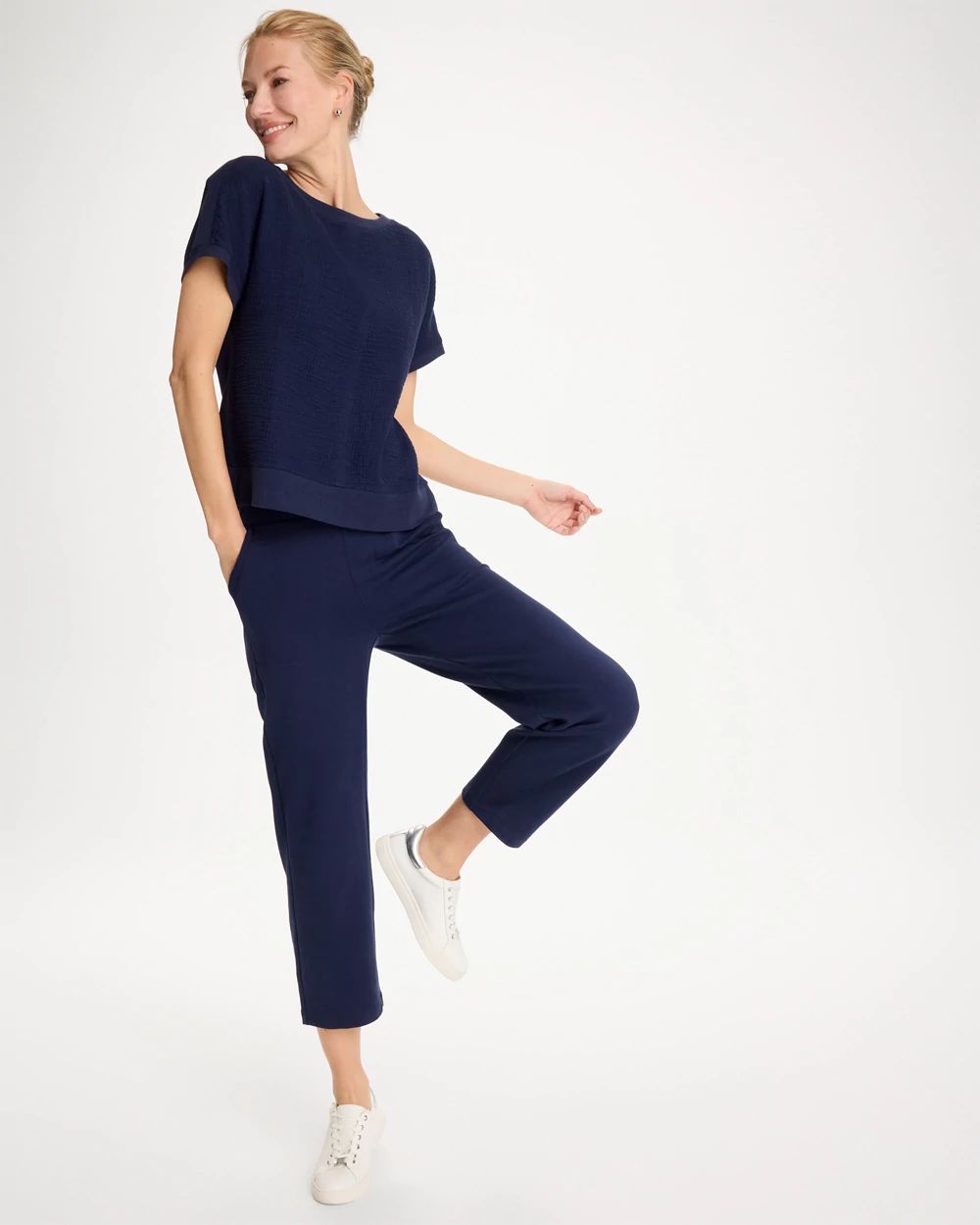 Zenergy® French Terry Cropped Pants click to view larger image.