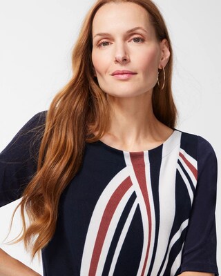 Petite Travelers Placed Print Shift Dress