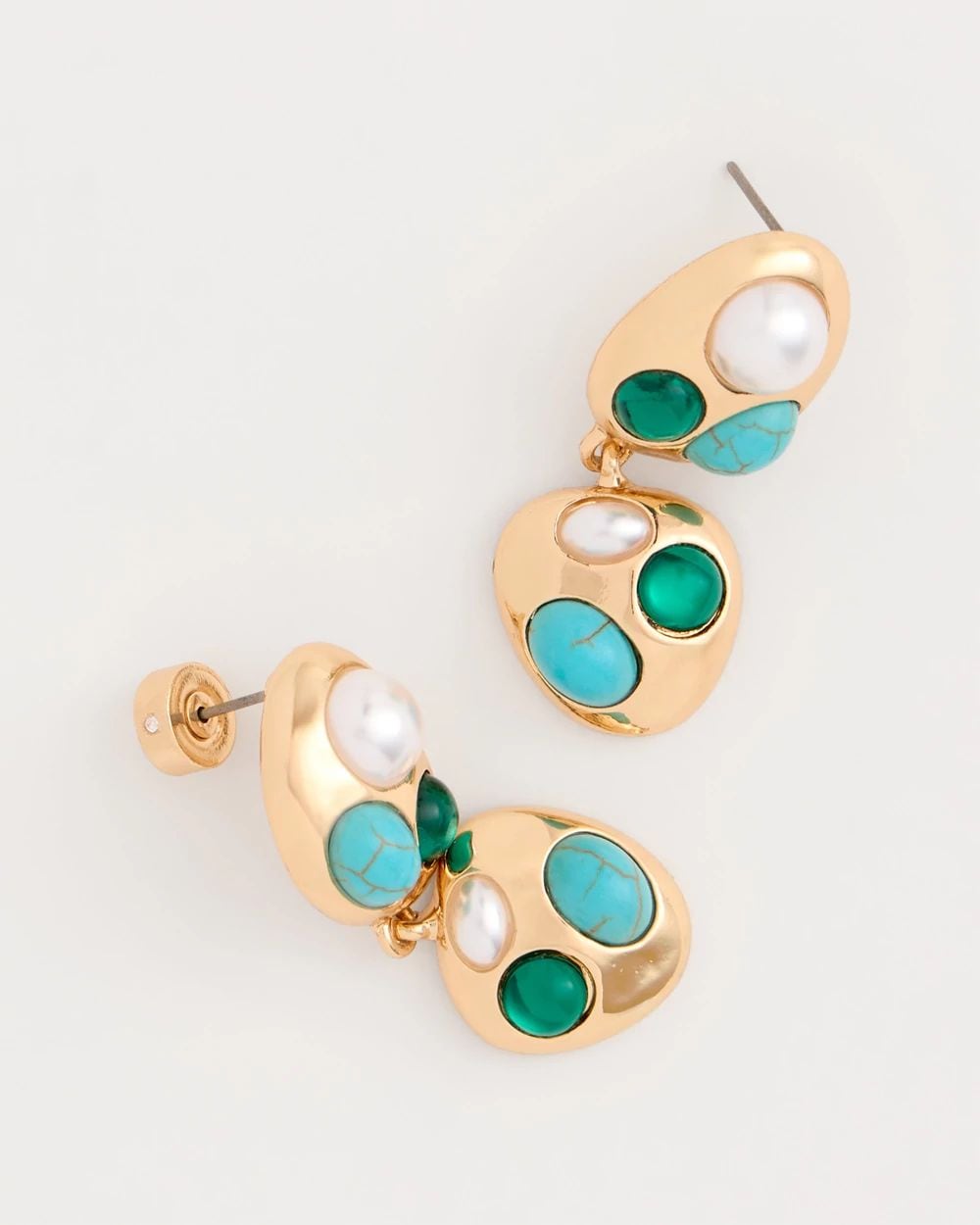 Blue Pearl Cab Drop Earrings