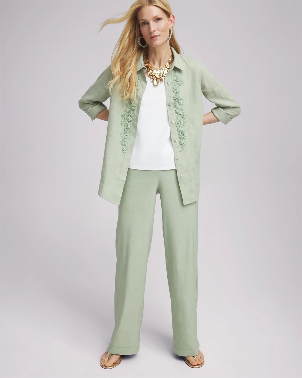 Linen Stretch Relaxed Pants click to view larger image.