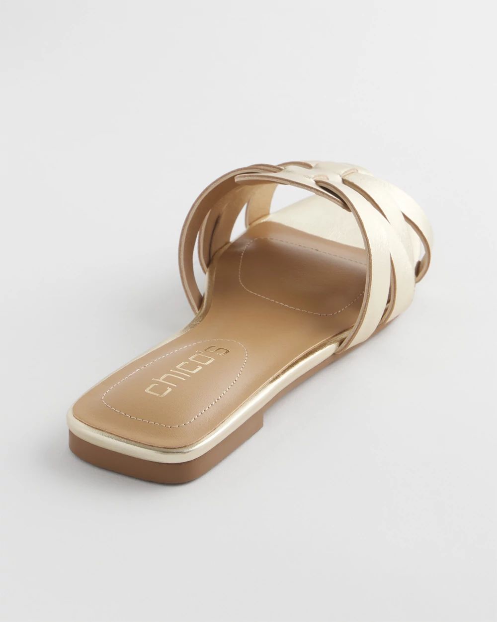 Leather Cassidy Cross-Strap Slide Shoes