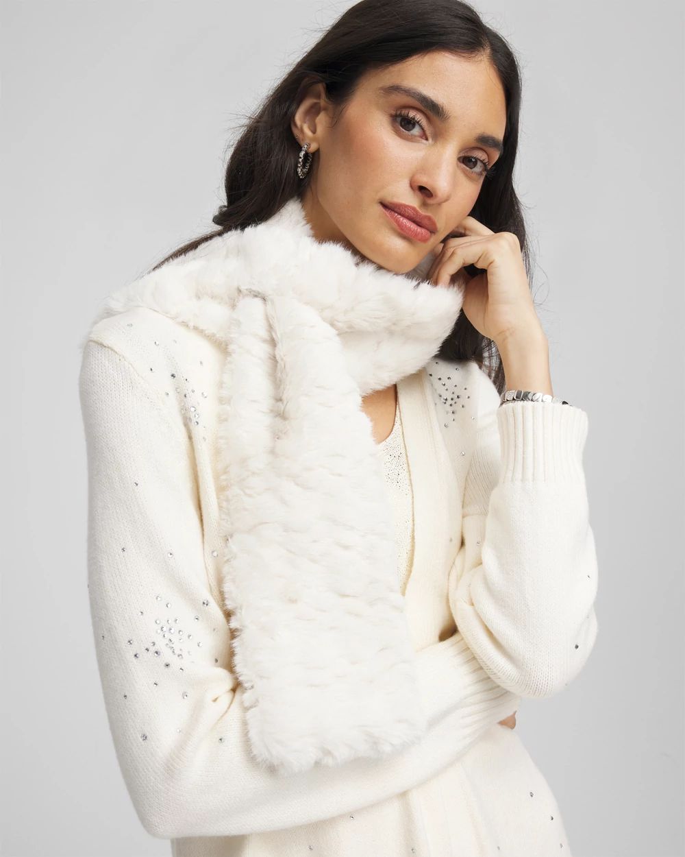 Cream Pull Through Scarf click to view larger image.