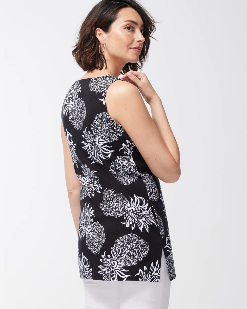 Pima Pineapple Print Pocket Tunic